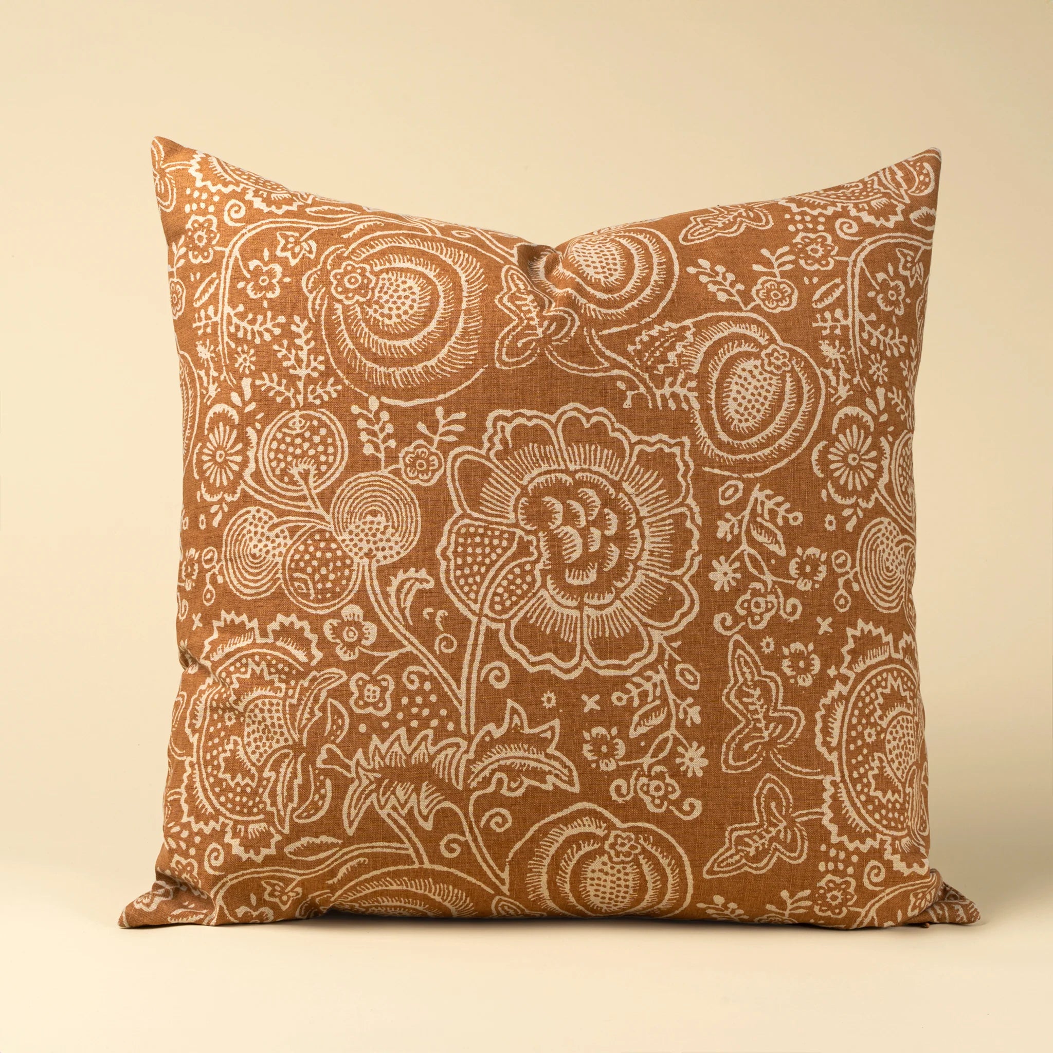 Eden Terracotta feather cushion 24x24