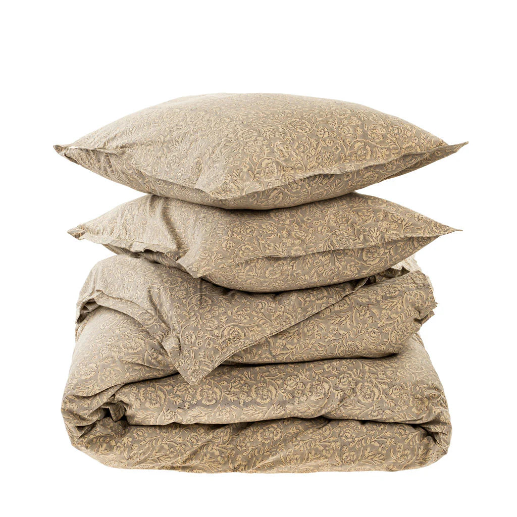 Anju block print Duvet cover; includes 2 pillow cases