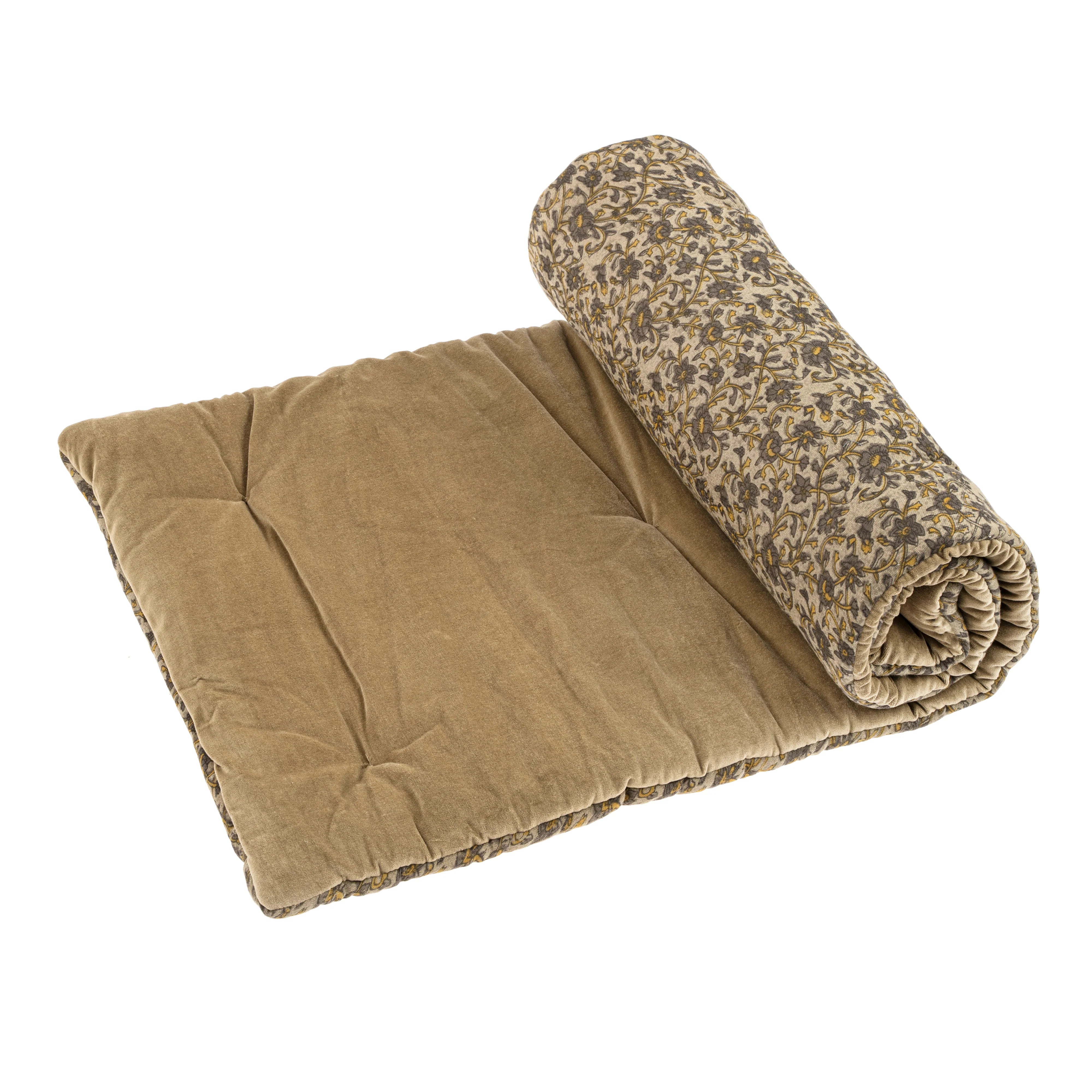 Matelas français en velours à motif bloc Lakshmi