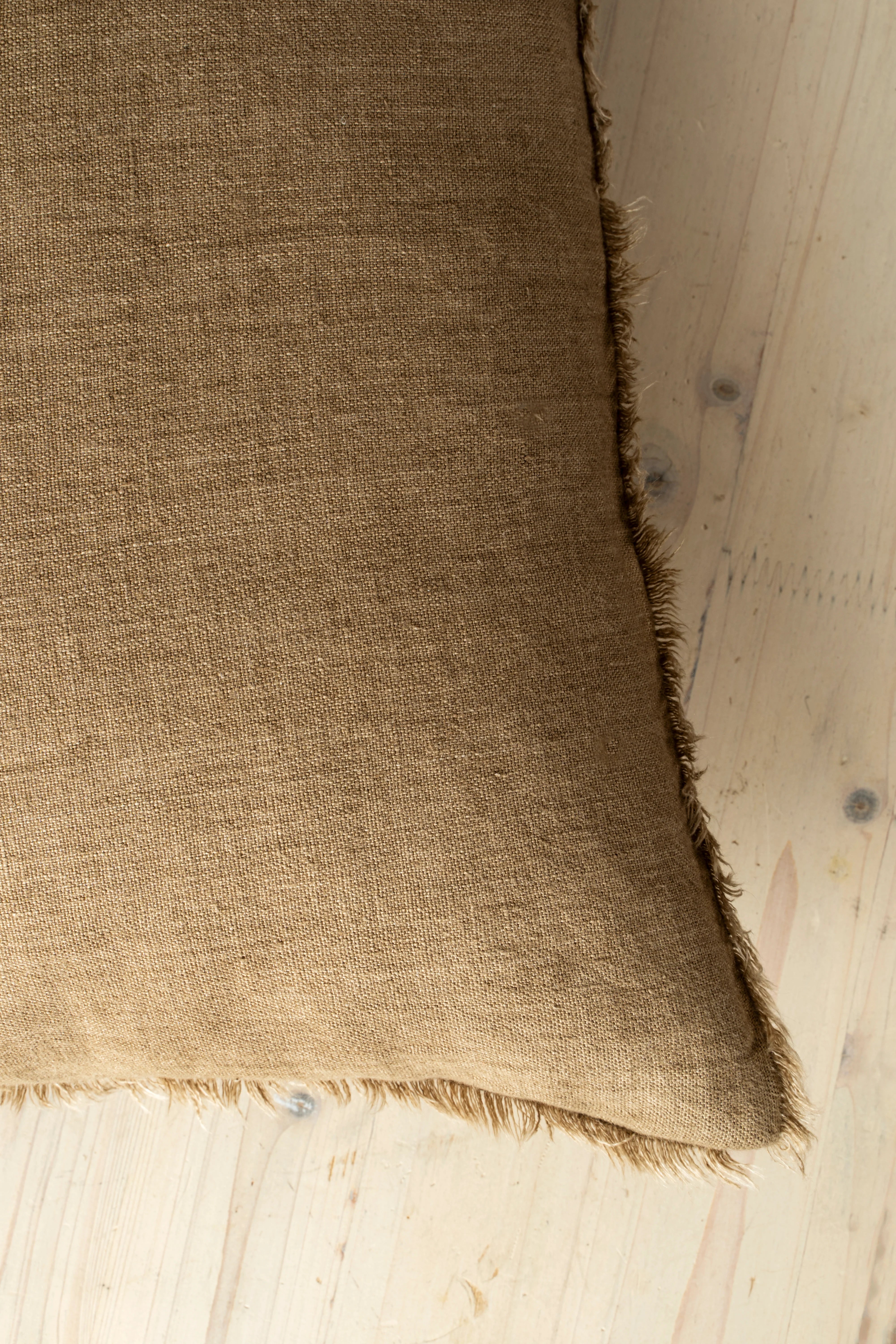 Lina Linen Hazelnut Feather cushion