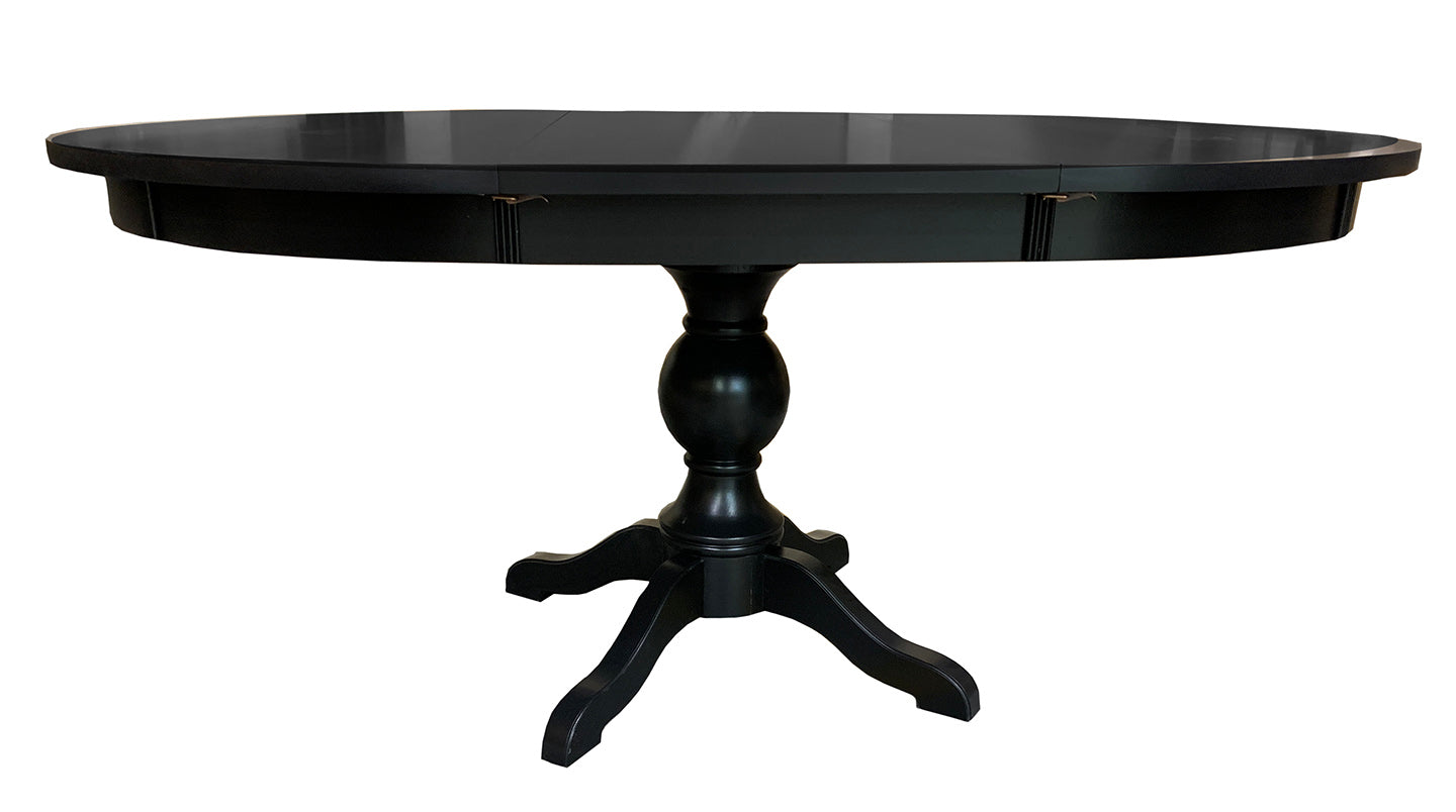 48" Fulford table with leaf; black