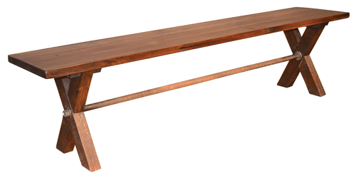 Sawbuck bench; Sequoia