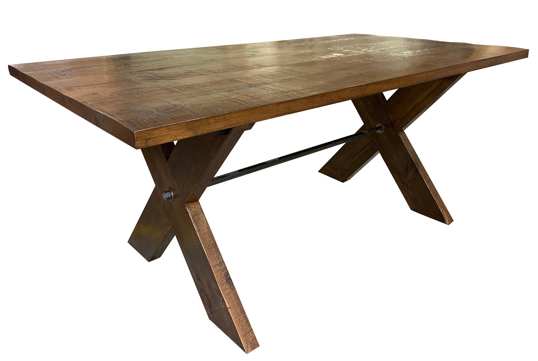 Sawbuck table; caramel