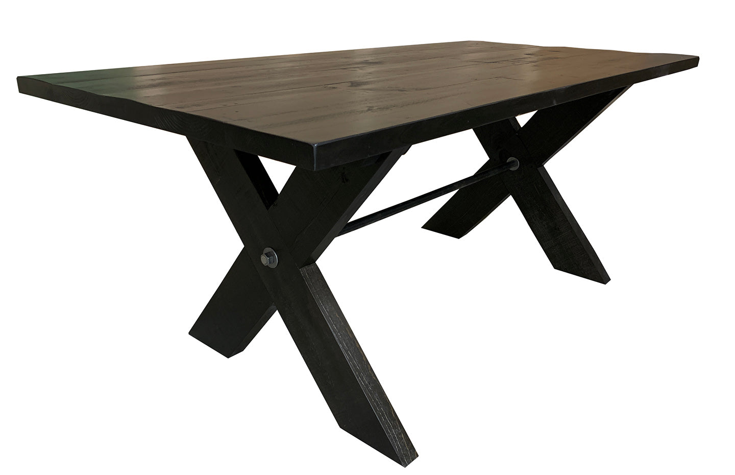 Sawbuck table; walnut