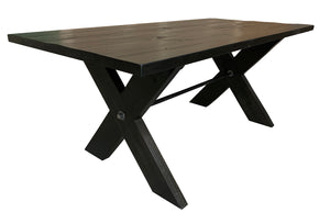Sawbuck table; walnut