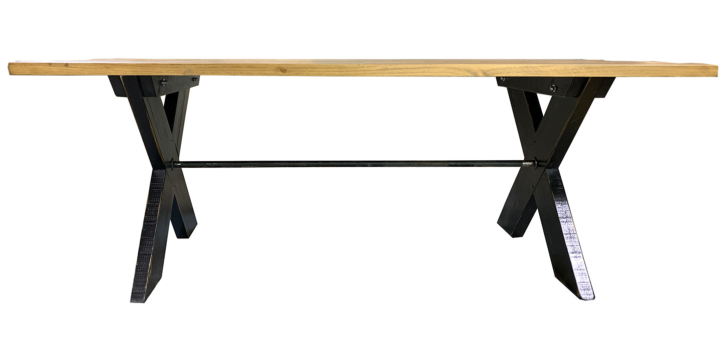 Sawbuck table; side