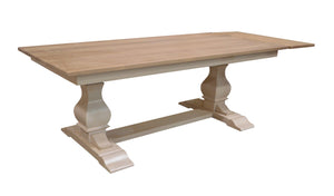Alexandria Pedestal table; silver fox black glaze