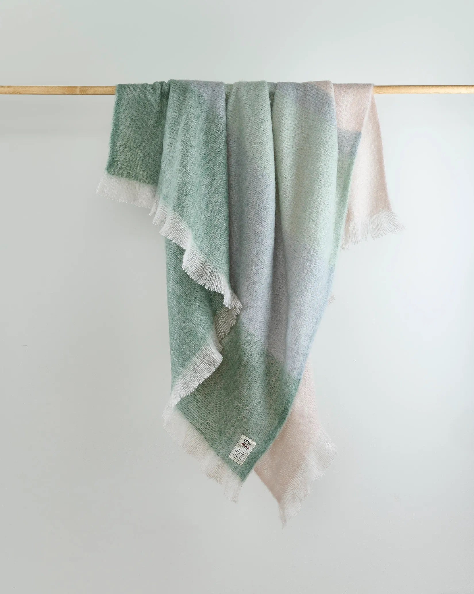 Mohair Celadon wool throw
