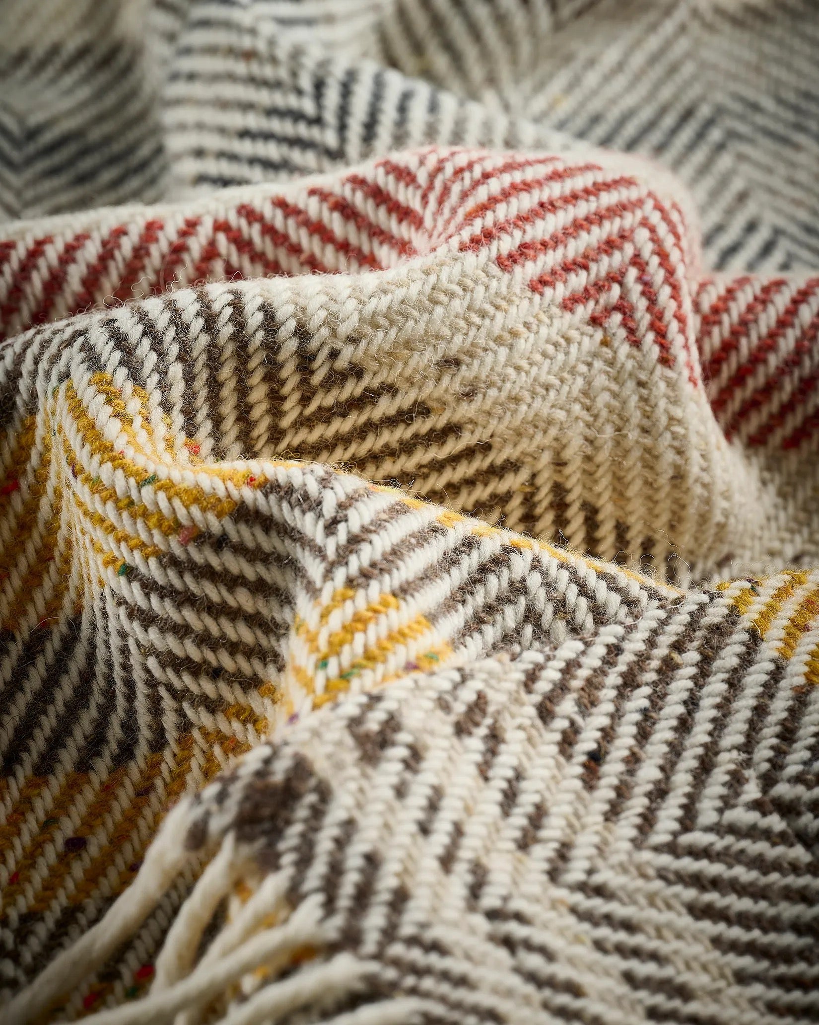 Rustic Stripe wool throw