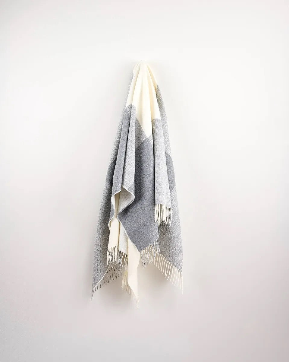 Stella Grey wool & cashmere throw
