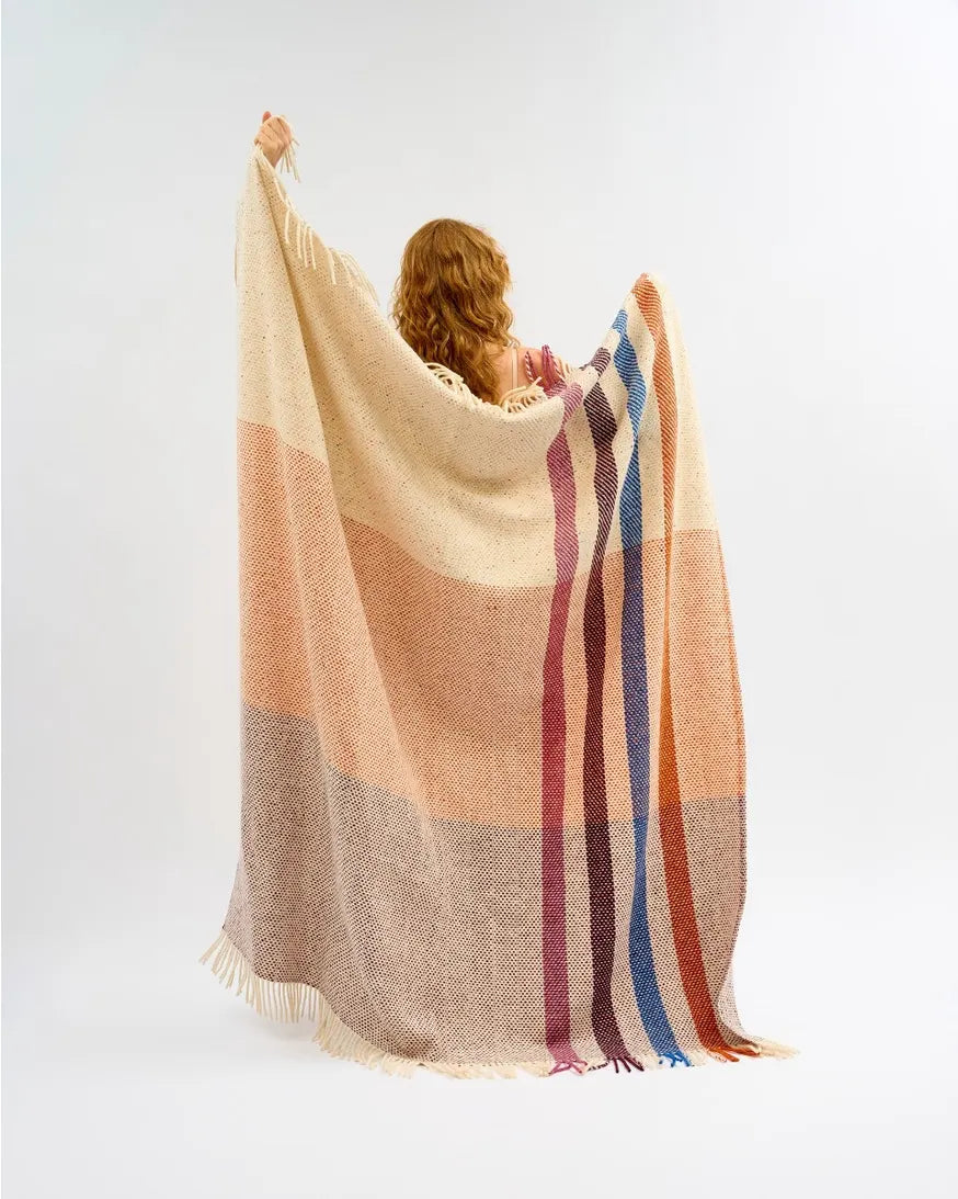 Heavy Donegal Vertical Stripe Dapple throw