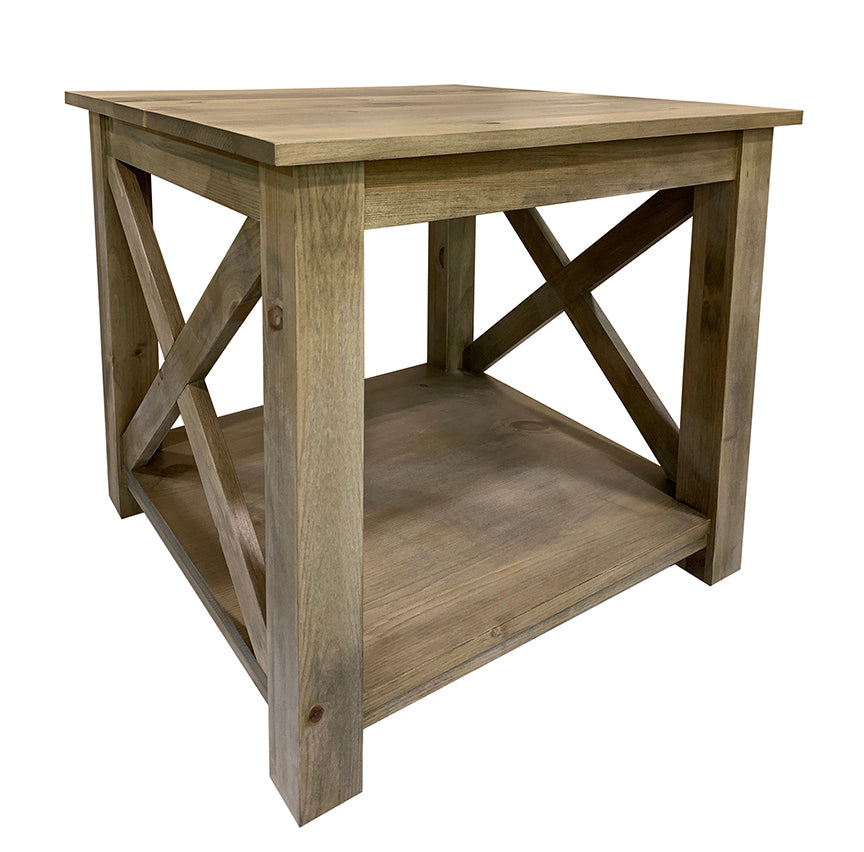 Banff end table; manoir grey