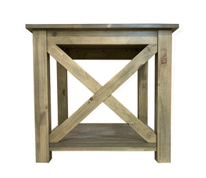 Banff end table; side view