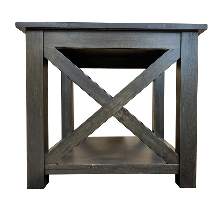 Banff end table; side view