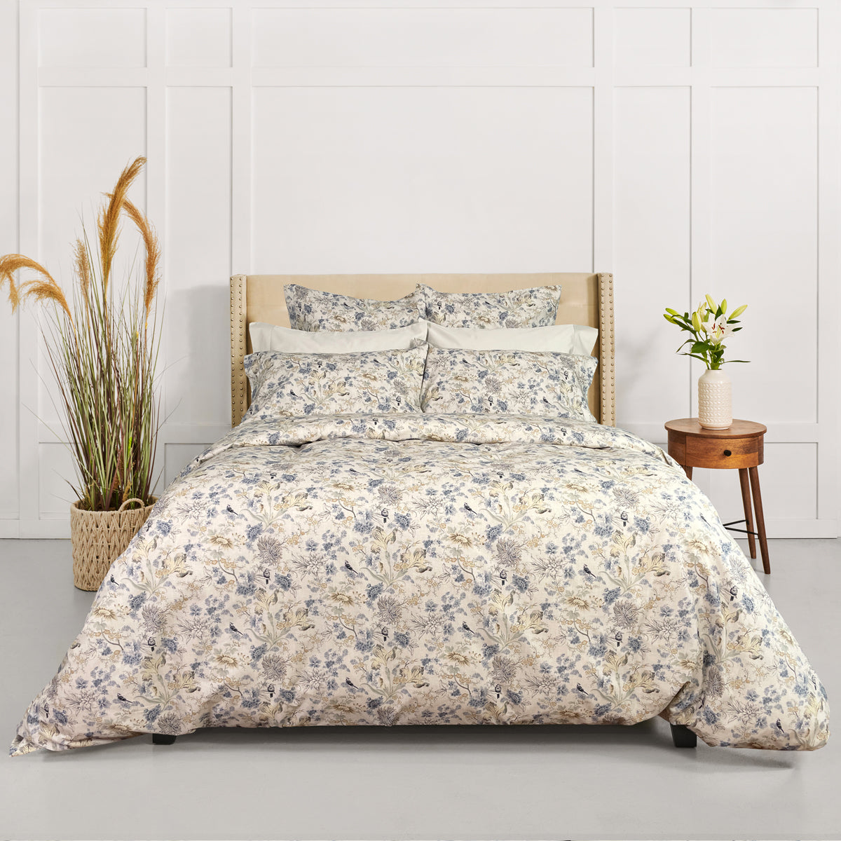 Blue Bird Percale Duvet cover with 2 pillowcases