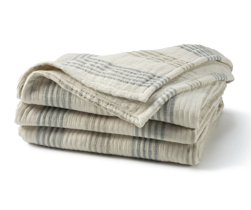 Breeze Stripe Blue Blanket