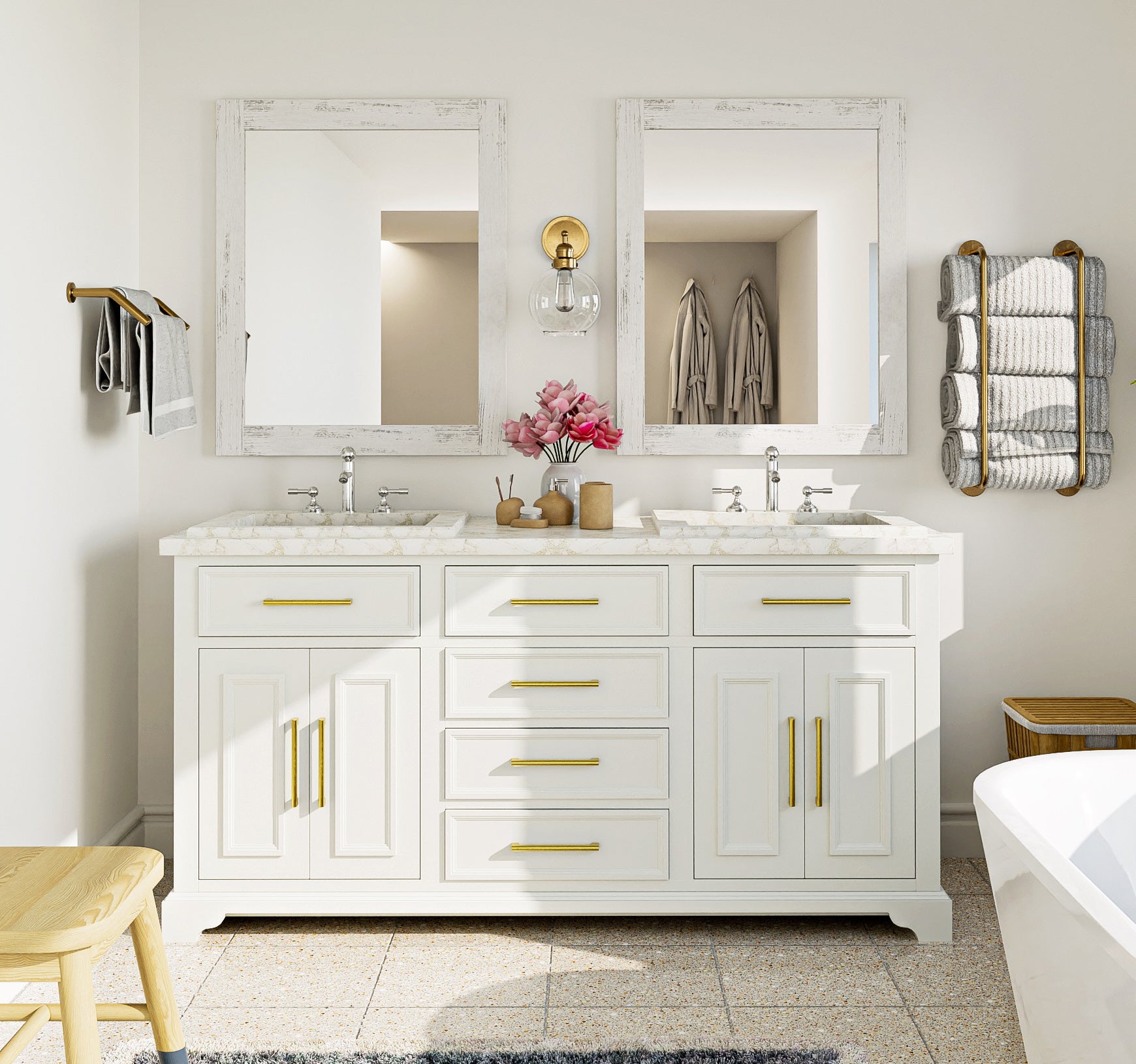 Coventry Vanity; chantilly lace