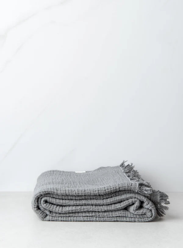 Jeté en coton Ruya Gris 51x67