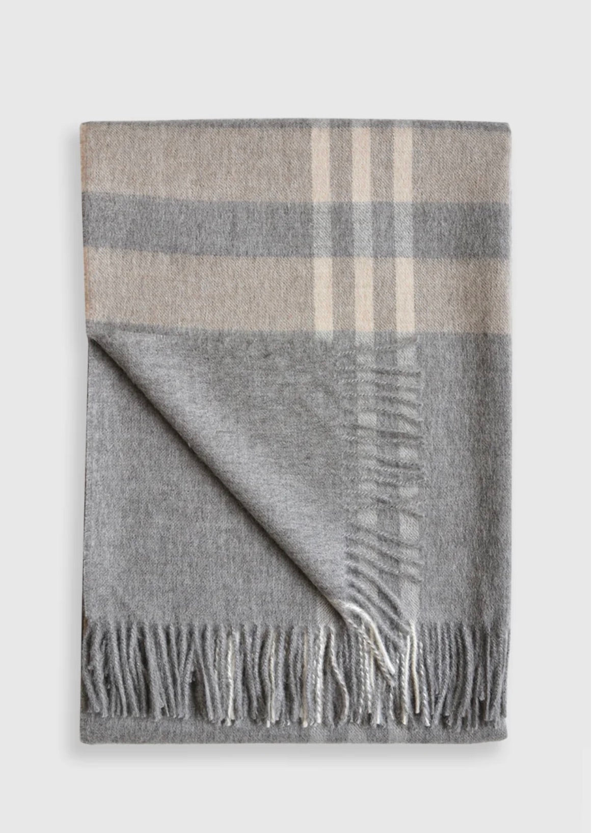 Huntsville alpaca throw medium grey/tan 50x70