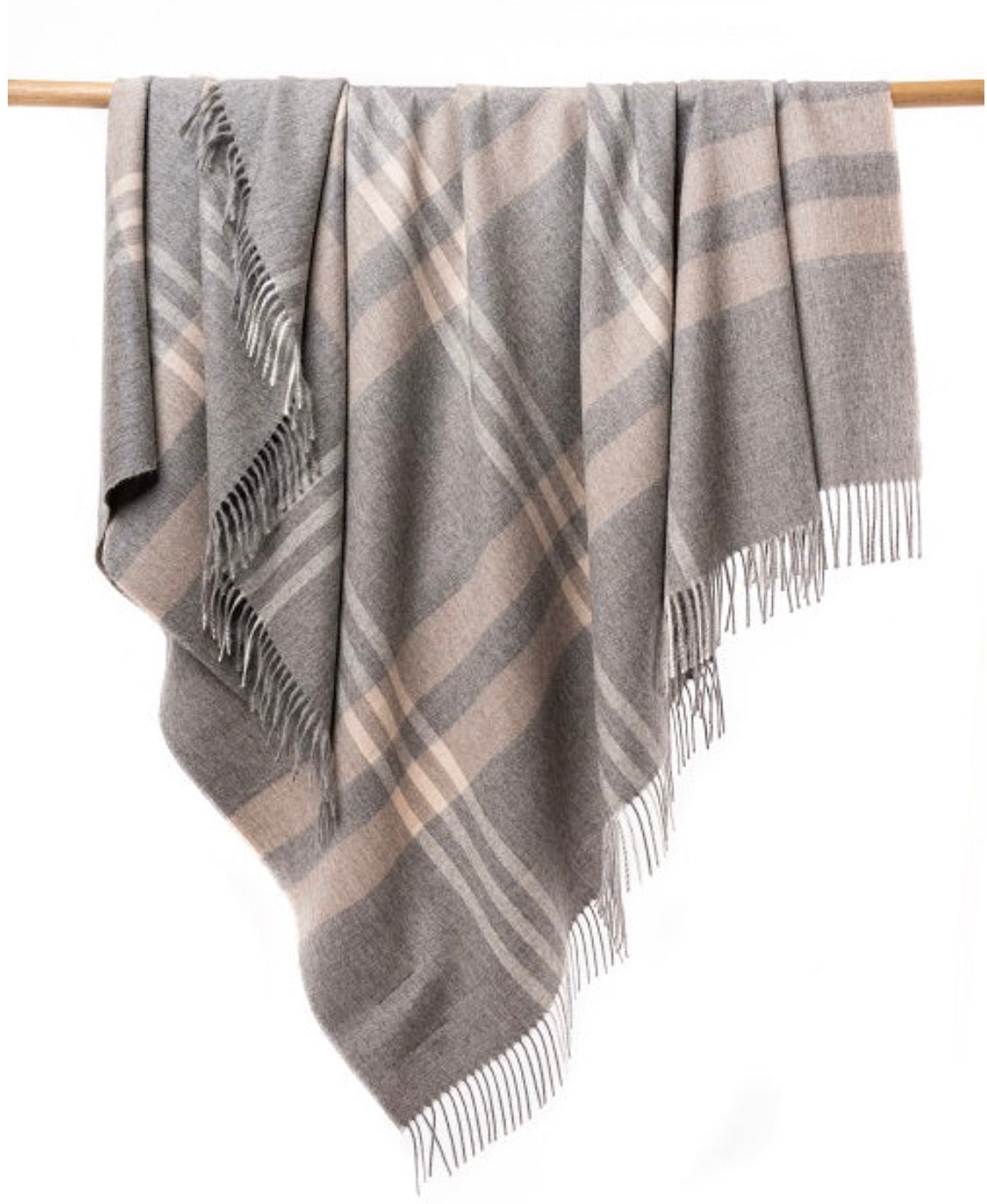 Huntsville alpaca throw medium grey/tan 50x70