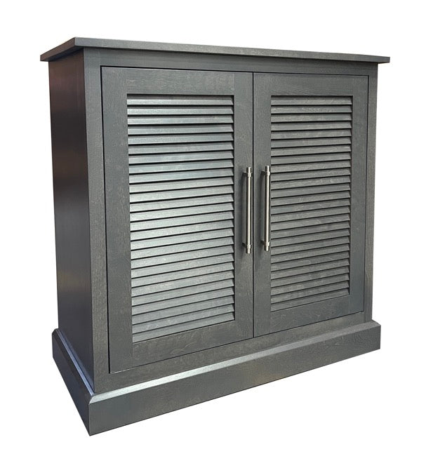 Louvred door sideboard; angled