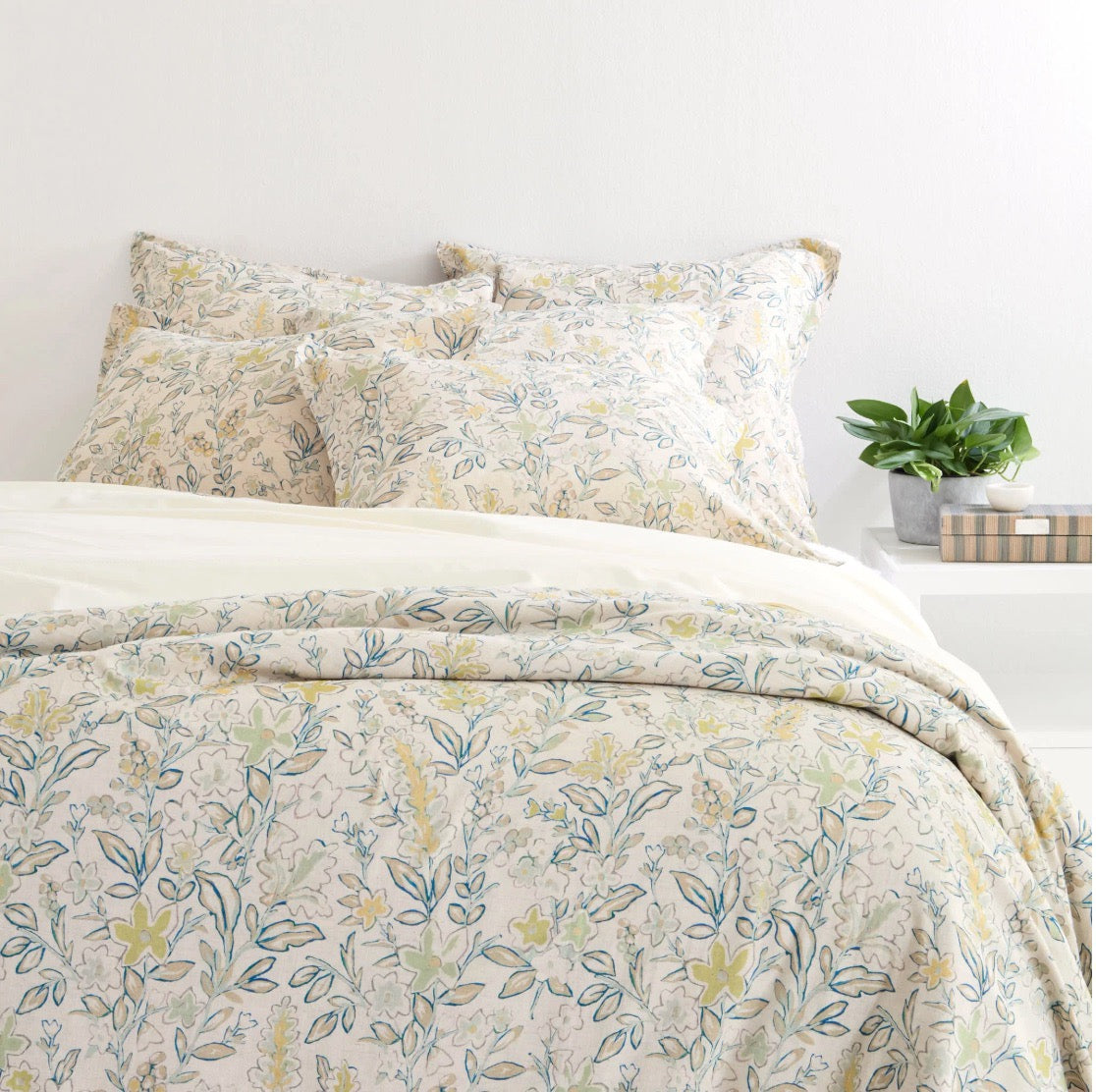 Housse de couette Macie Blue/Green inclus 2 caches oreiller kingGrandeur king