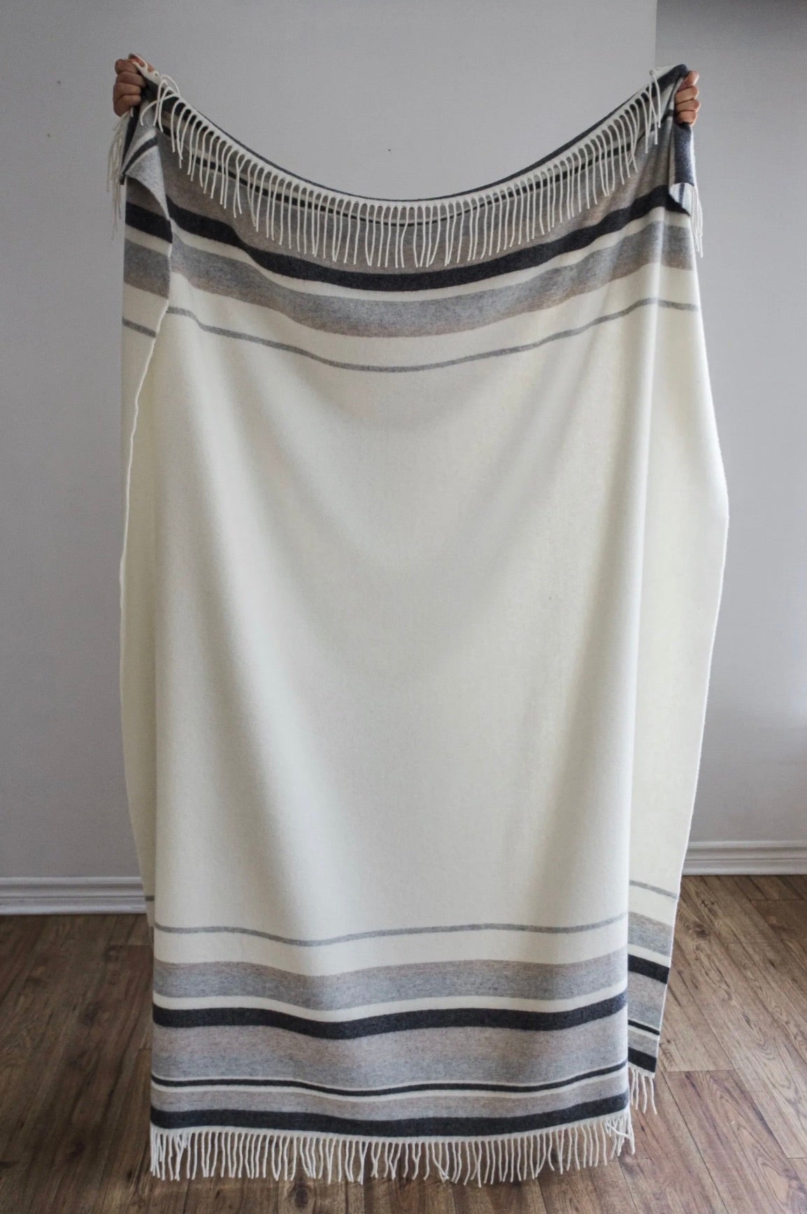 Malmo white/medium grey/light grey/beige Throw 55x75
