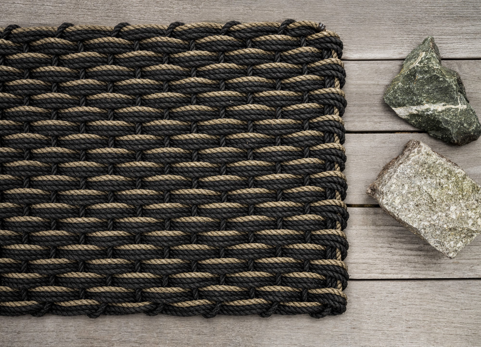 Marine rope carpet Charbon Charcoal Mushroom 21x34