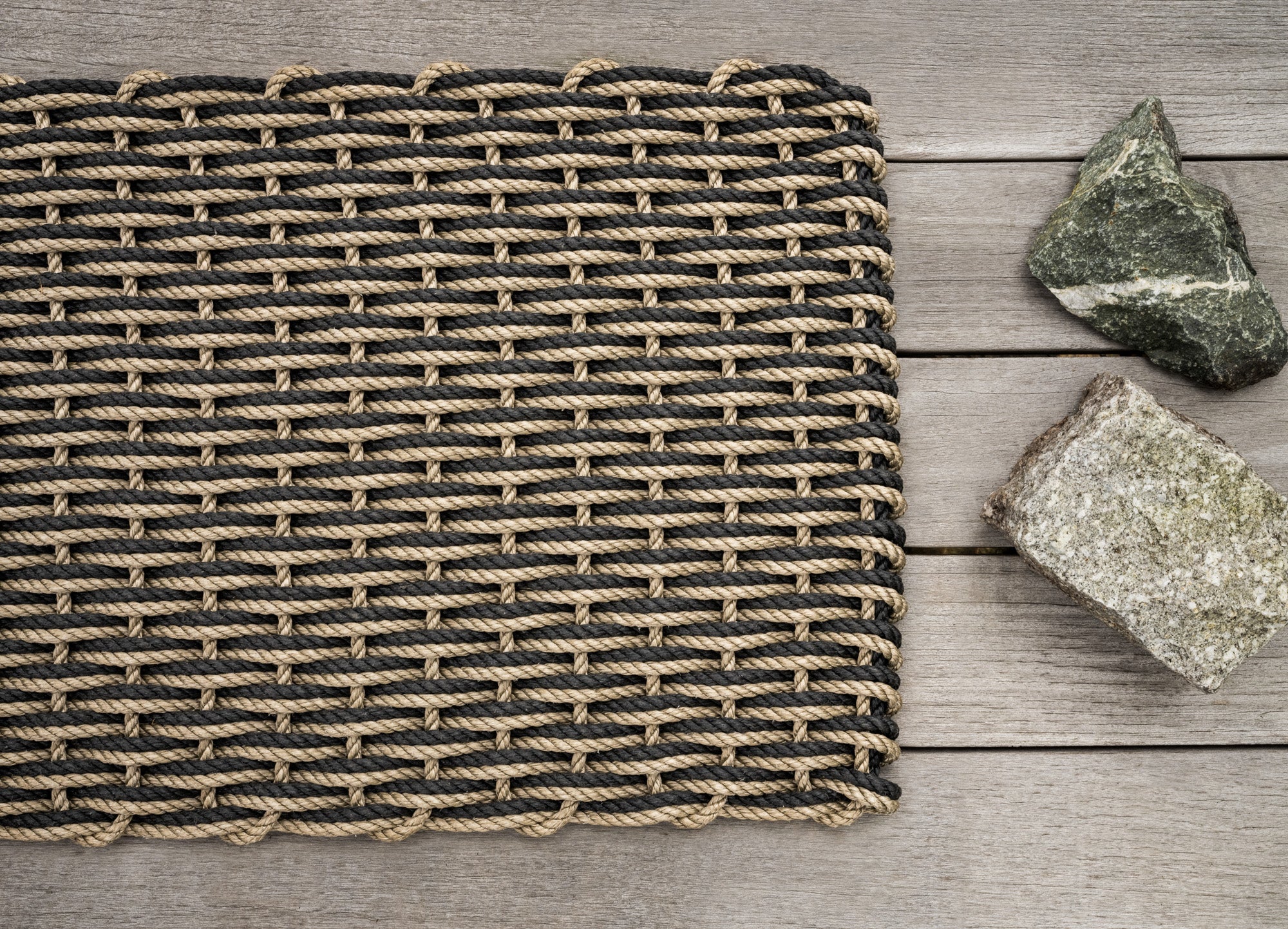 Marine rope carpet Sand Charcoal 21x34