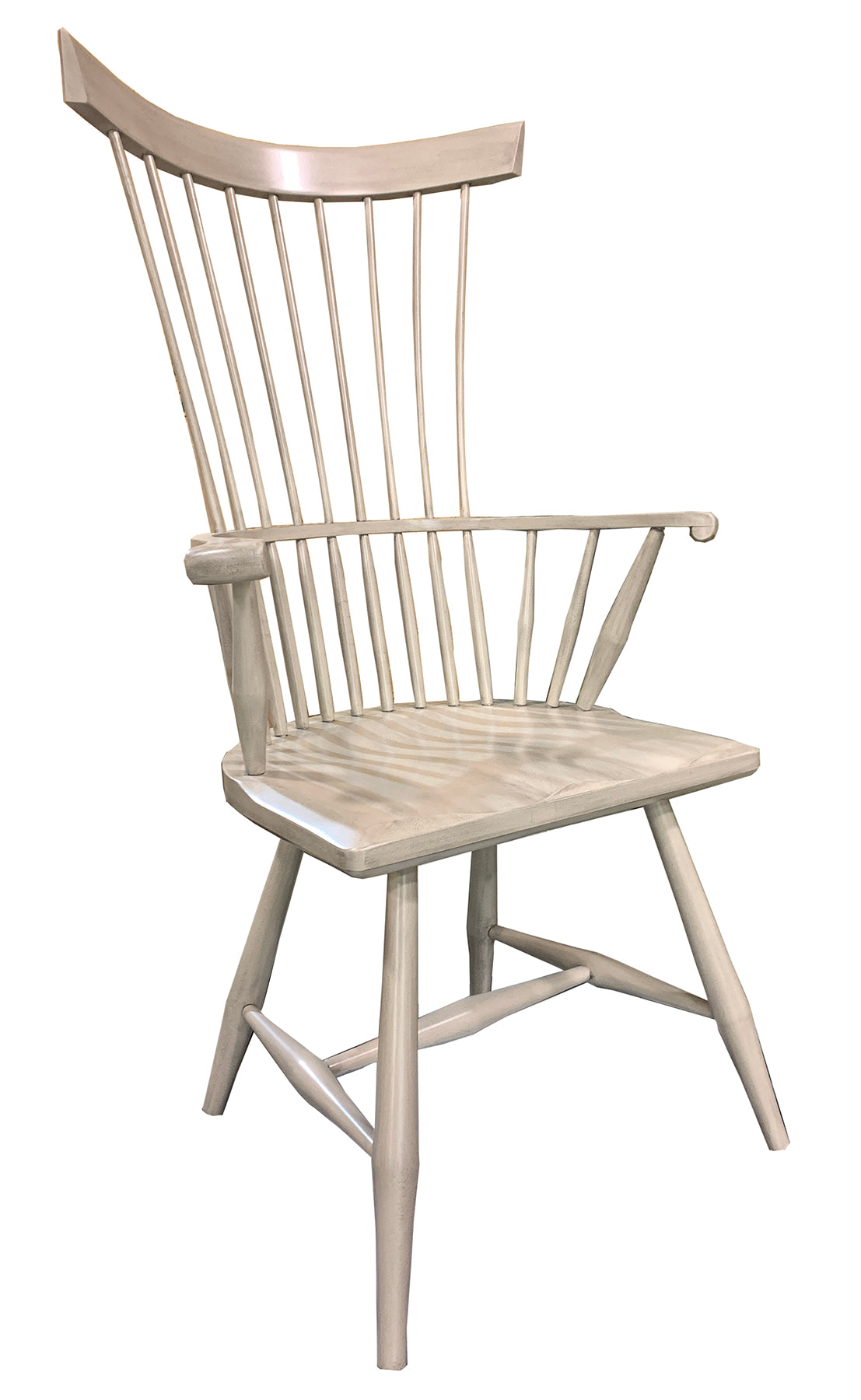 Alexandria Fan Back arm chair; manoir grey