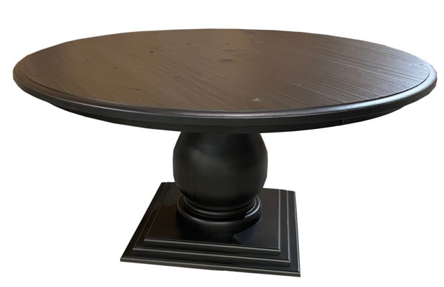 60" round pedestal table; coffee