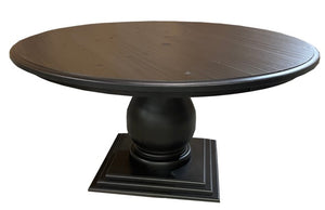 60" round pedestal table; coffee