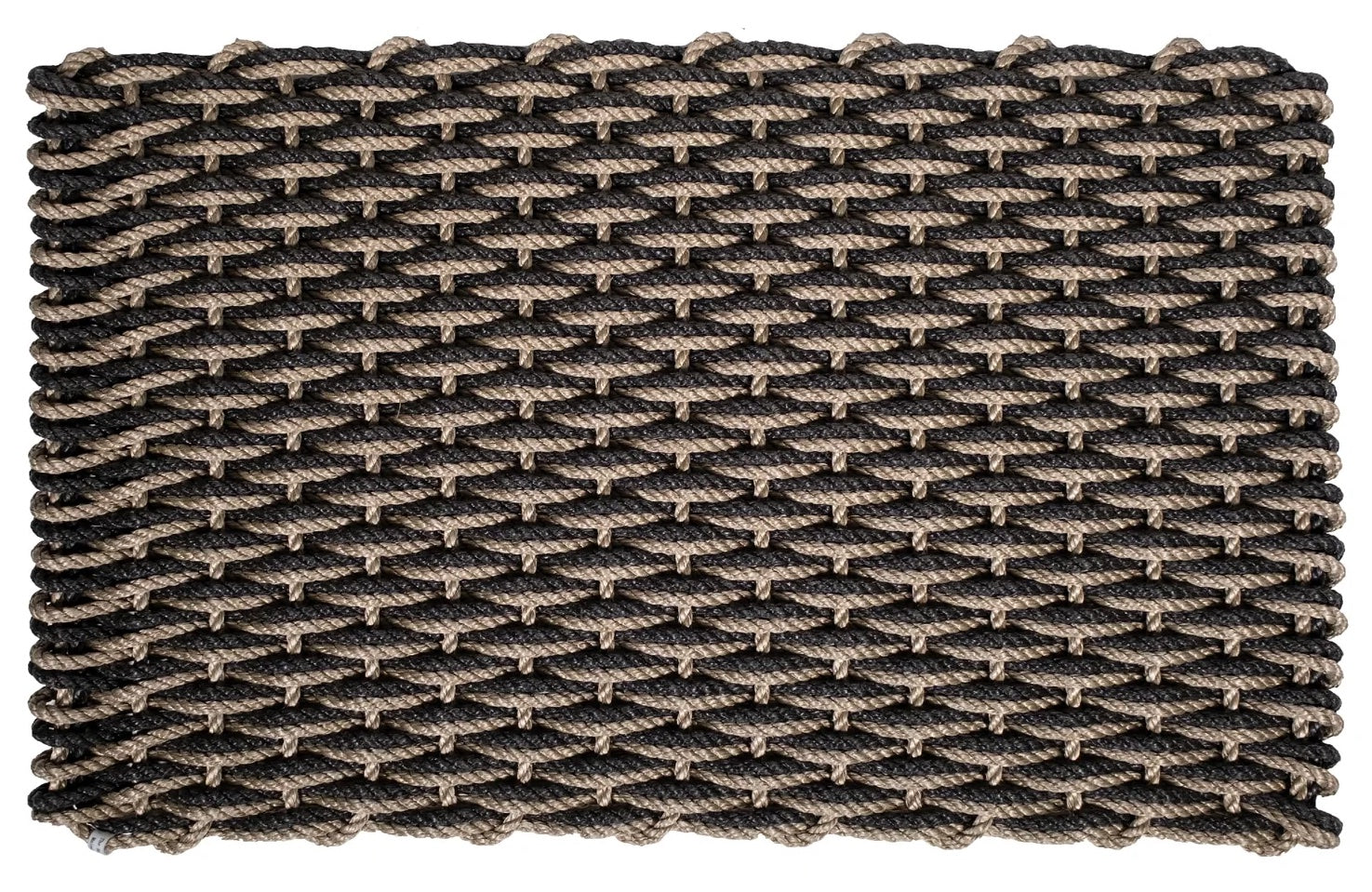 Charcoal/Sand stripe marine rope door mat 21x34