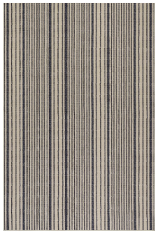 Clemira Striped Navy carpet; machine washable 2x3