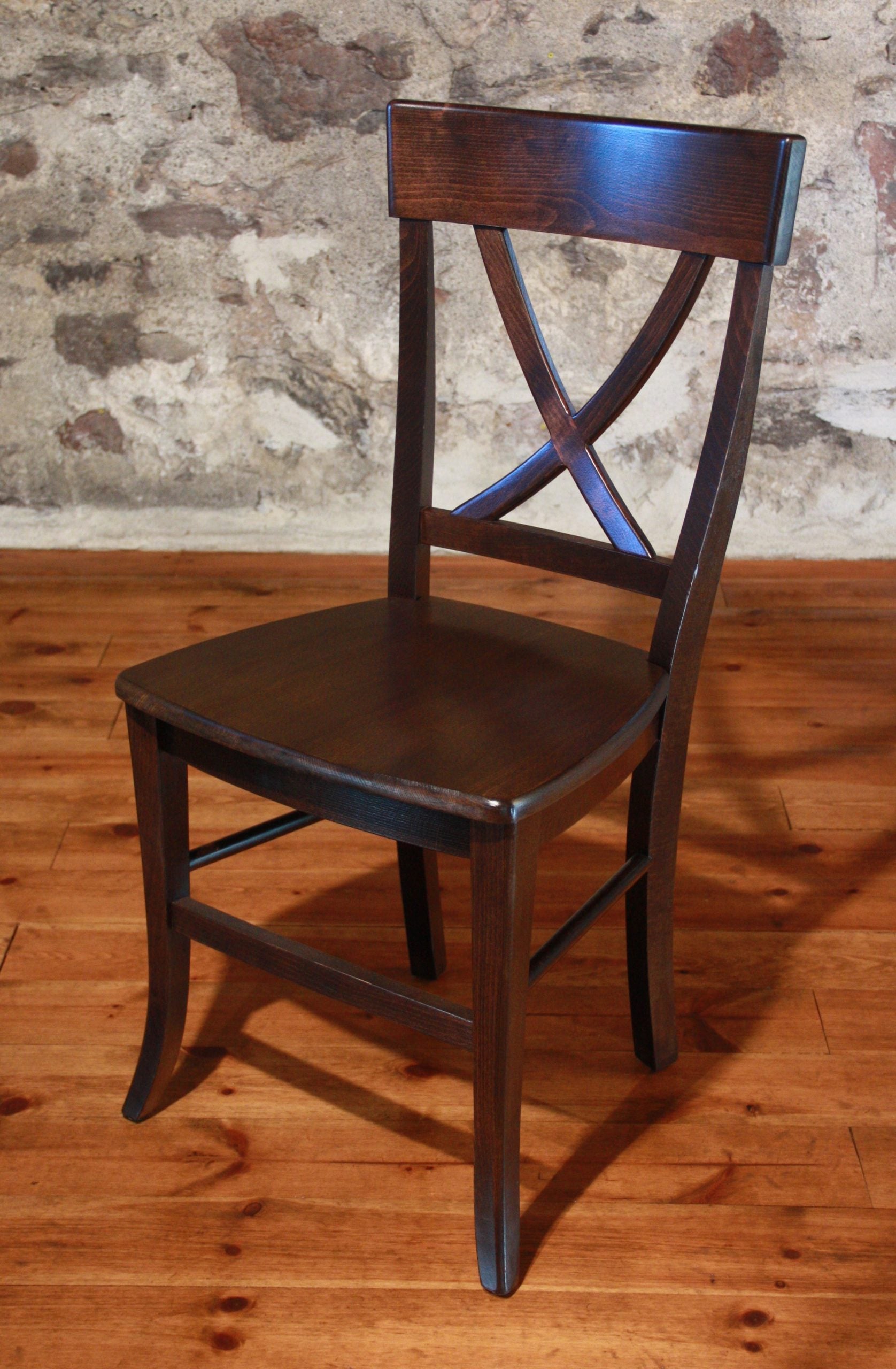 X Back Side chair; Coffee
