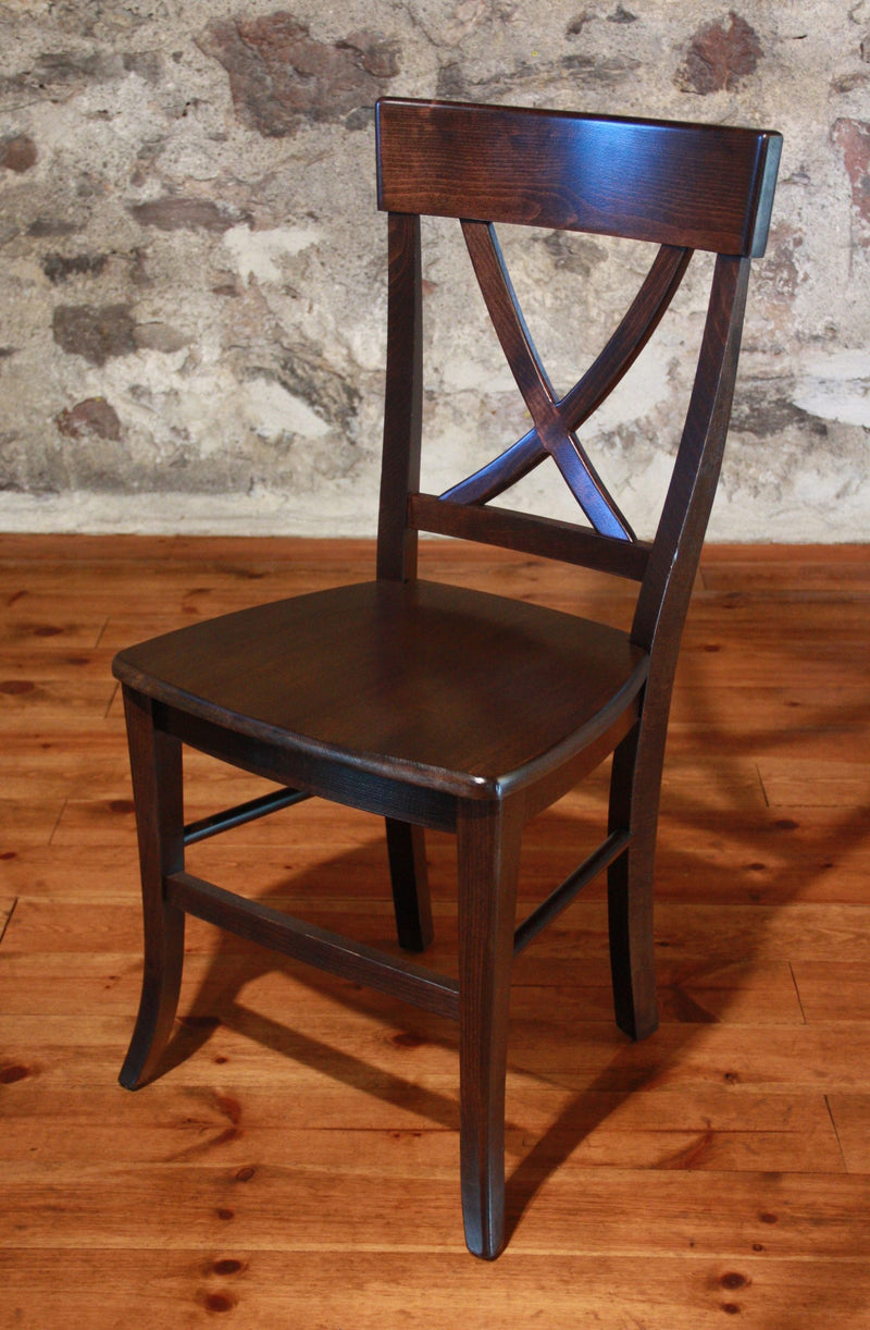 X Back Side chair; Coffee