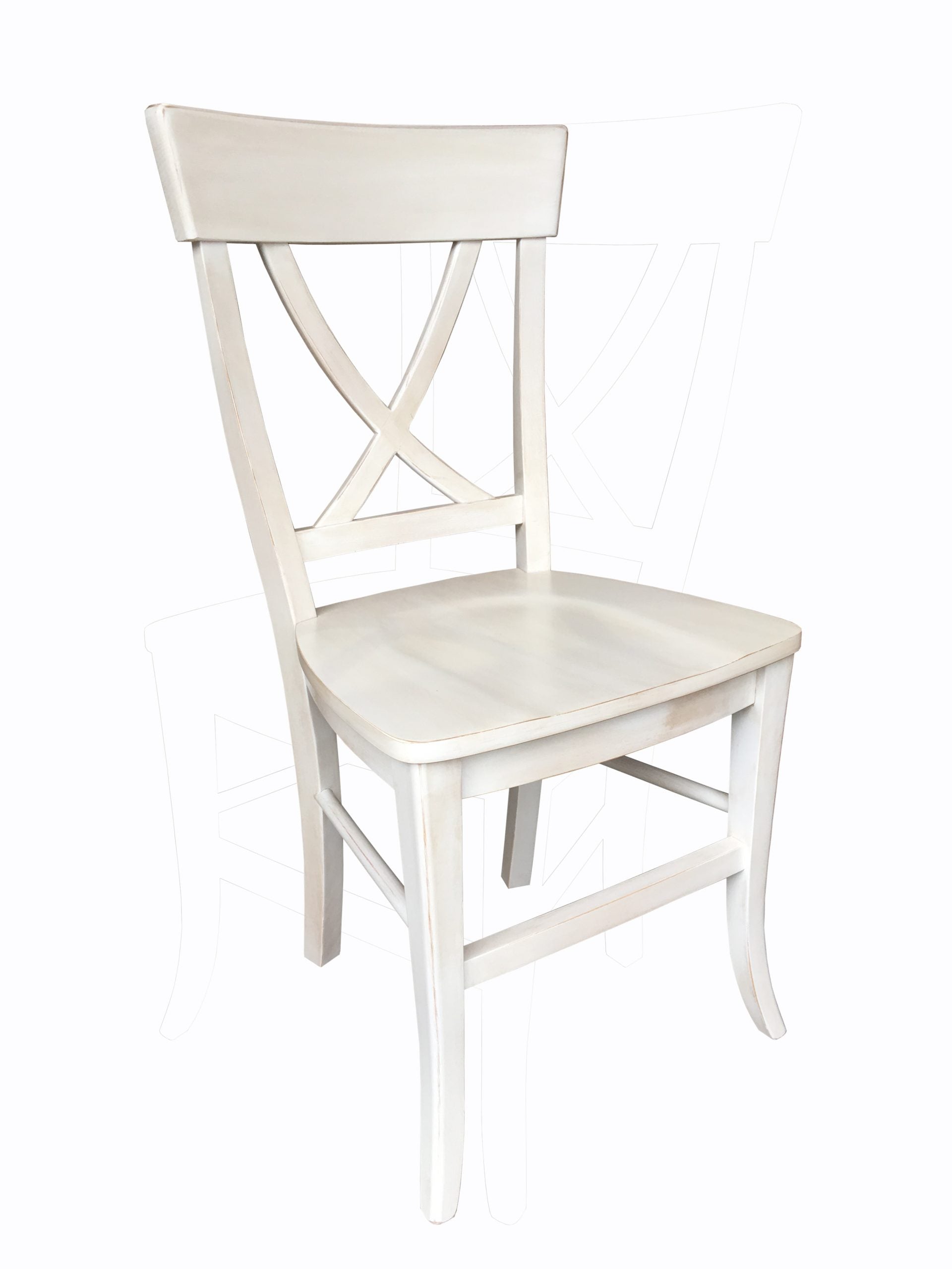 X Back Side chair; sturbridge glazed