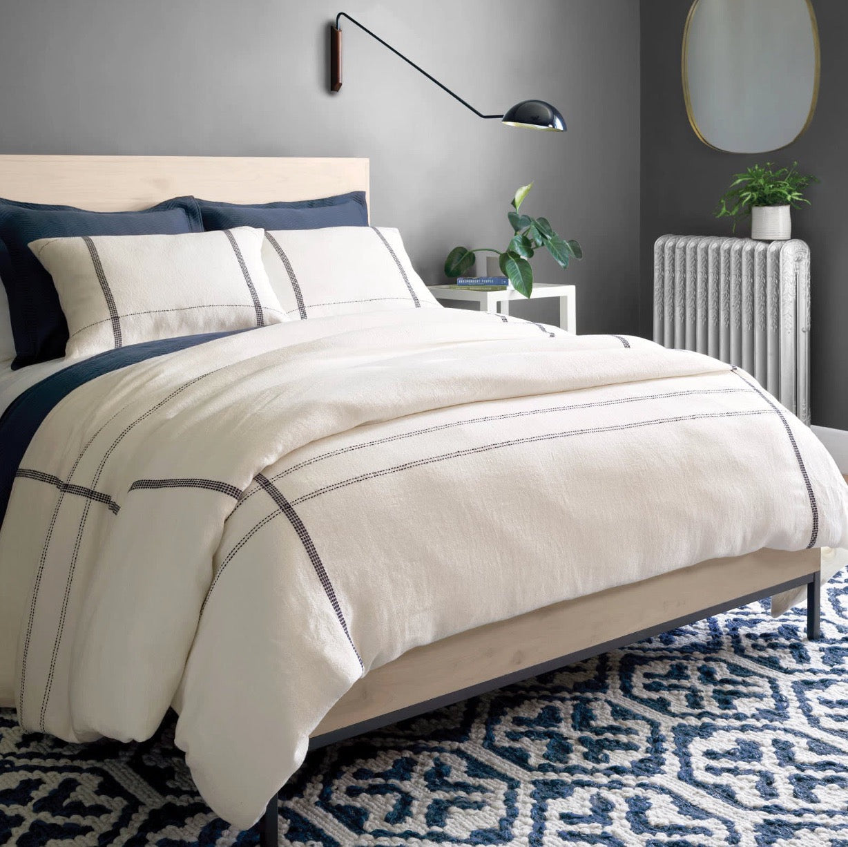 Atherton Navy Duvet Cover