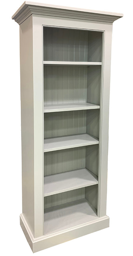 Cambridge tall white bookshelf with five shelves 