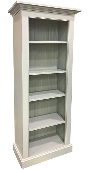 Cambridge tall white bookshelf with five shelves 