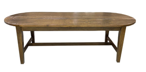 Wooden table with a custom finish on a white background