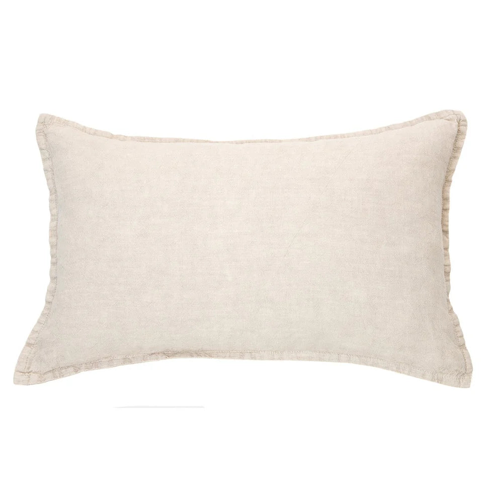 Linen Stone Wash Natural pillow with zip 16x24