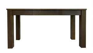 Dark brown wooden desk on a white background