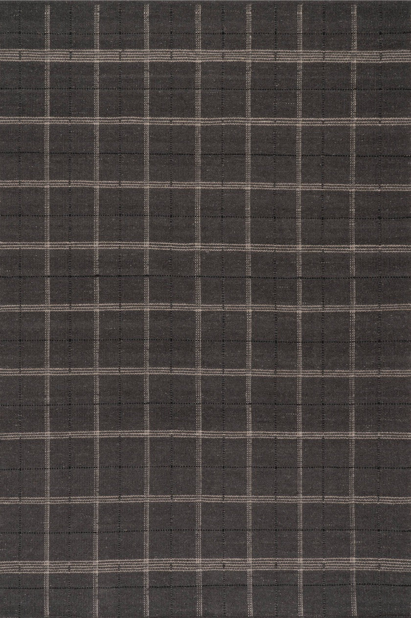 Downing Plaid Black 3x5 wool area rug