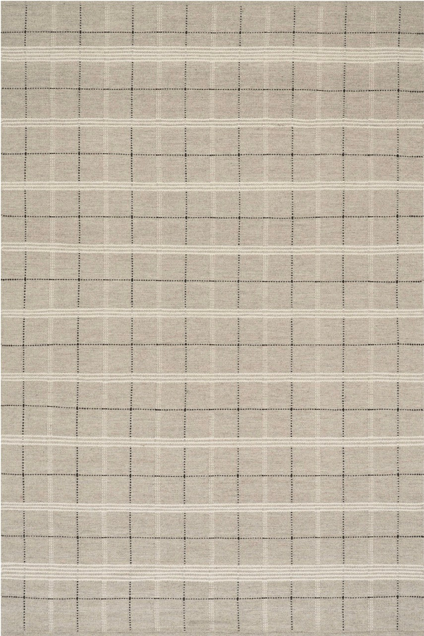 Downing Plaid Grey wool rug; 2x3