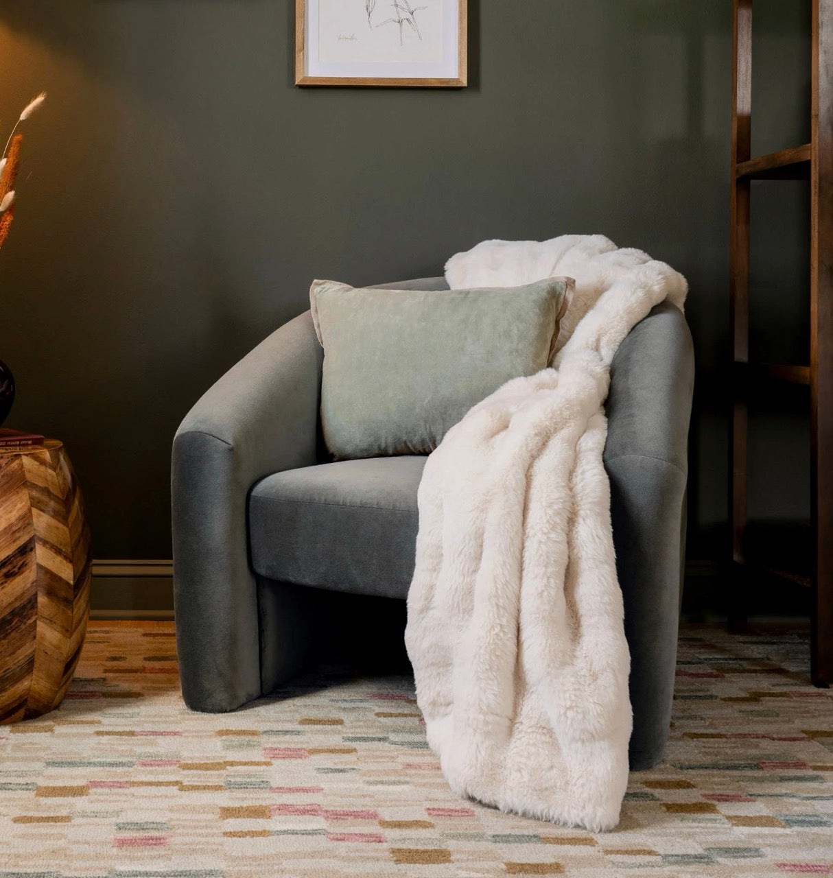 Fab Faux Ivory throw