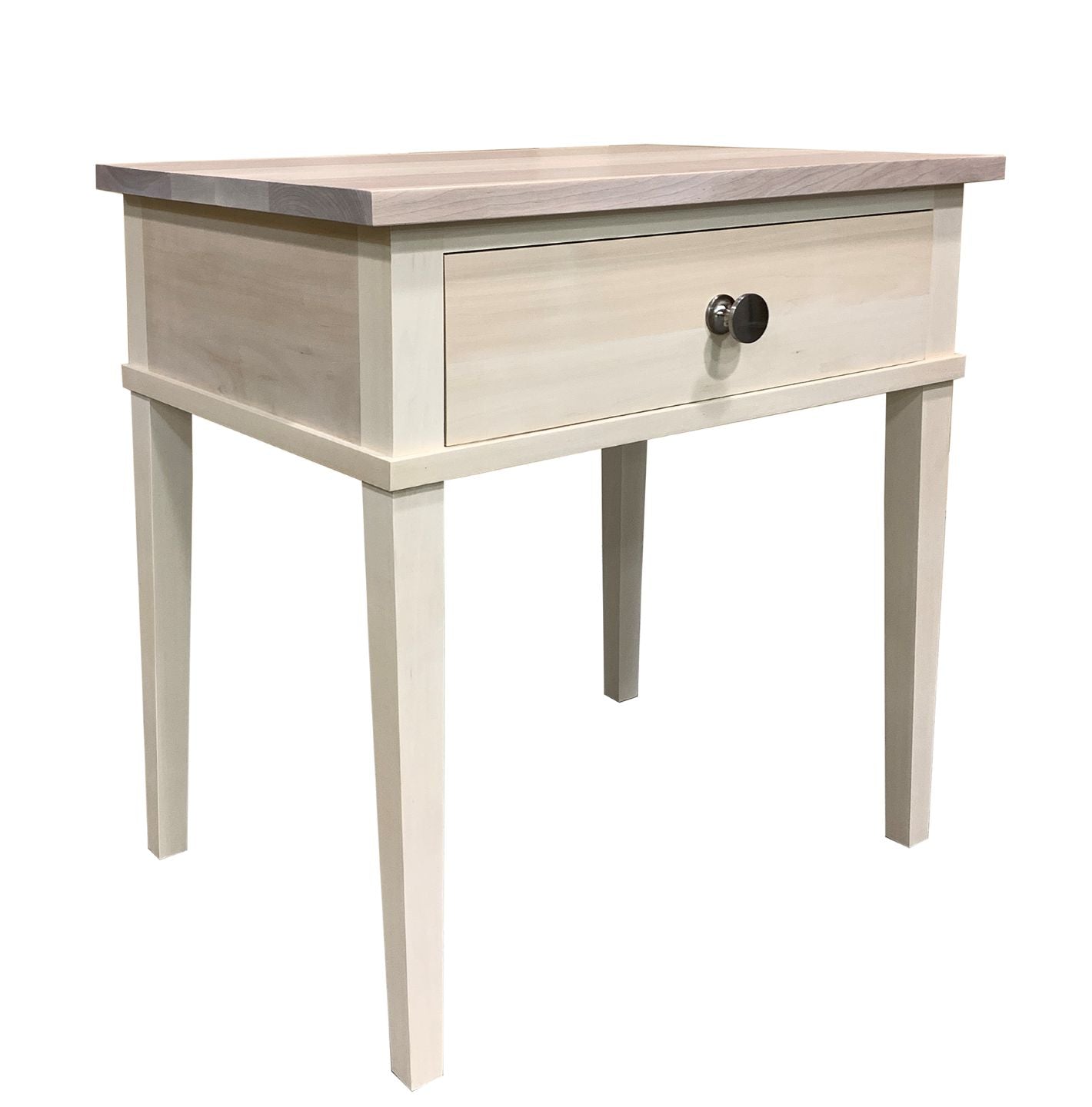 large modern wooden nightstand with one drawer