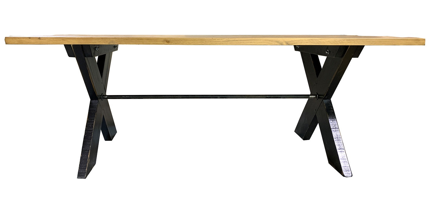 side view of custom finish kitchen table