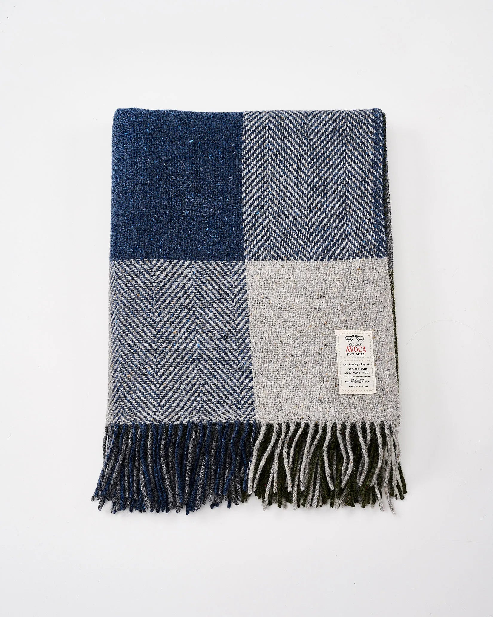 Jeté en laine Heavy Donegal Tweed Midnight 56x72