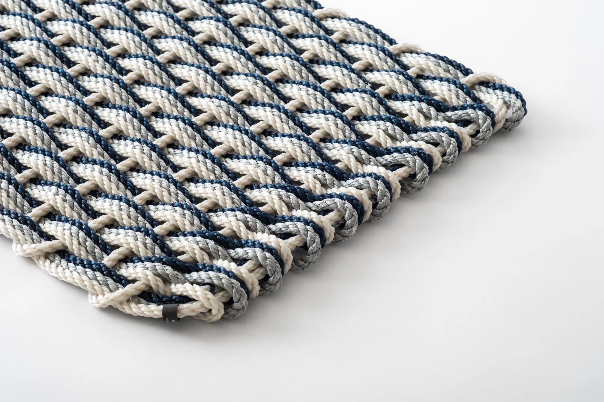 Marine Rope Door Mat - Oyster & Grey & Navy - 21x34